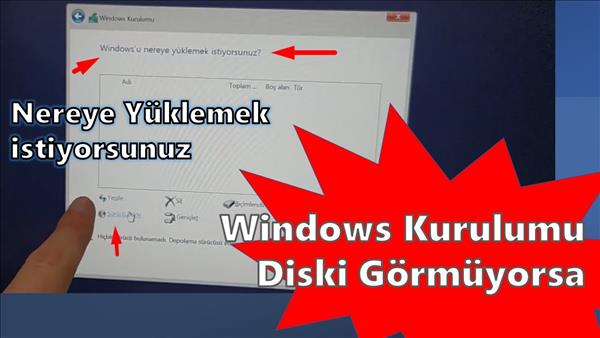 Format atarken diskin görünmemesi
