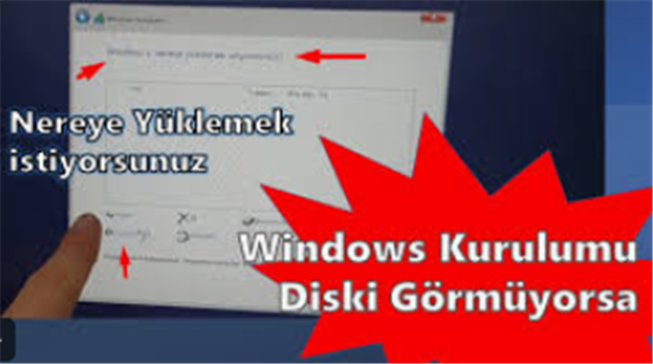 Format atarken diskin görünmemesi